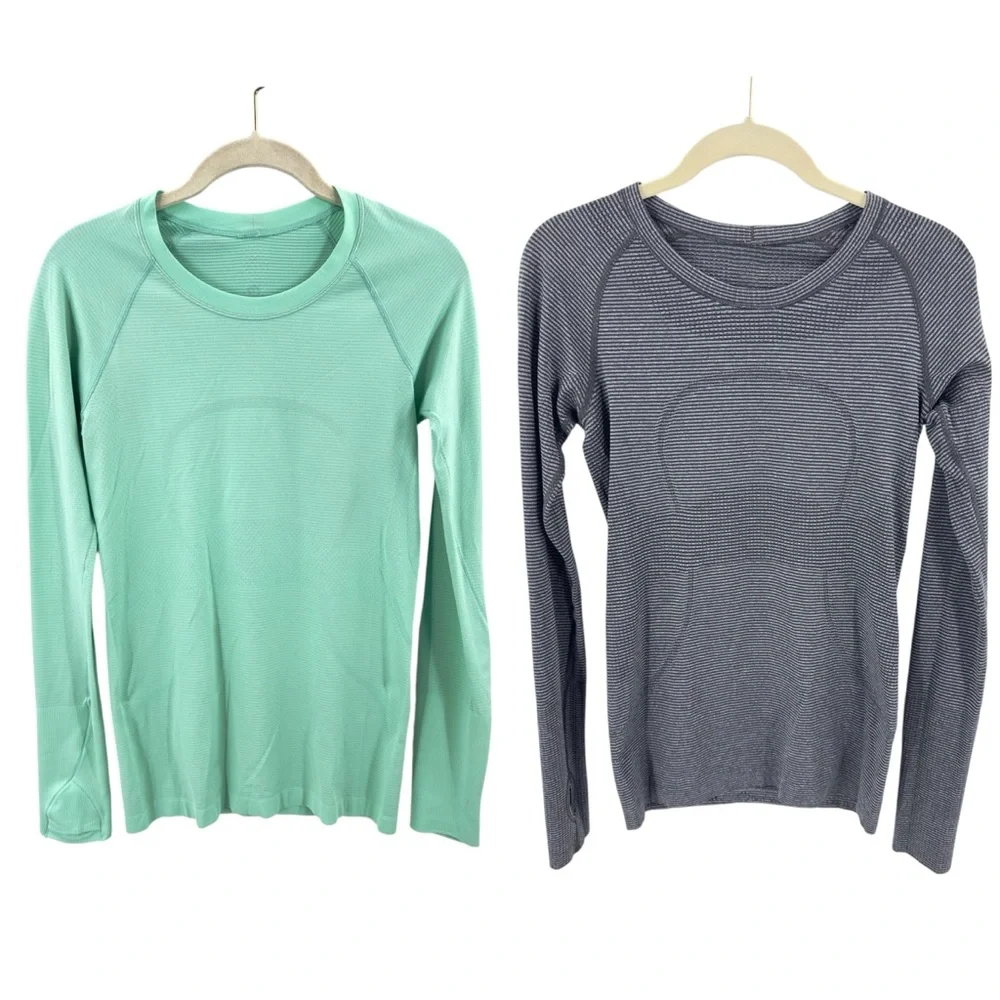 Lululemon Swiftly Tech Long Sleeve Top LOT Women Size 6 Stretch Gym Yoga Running